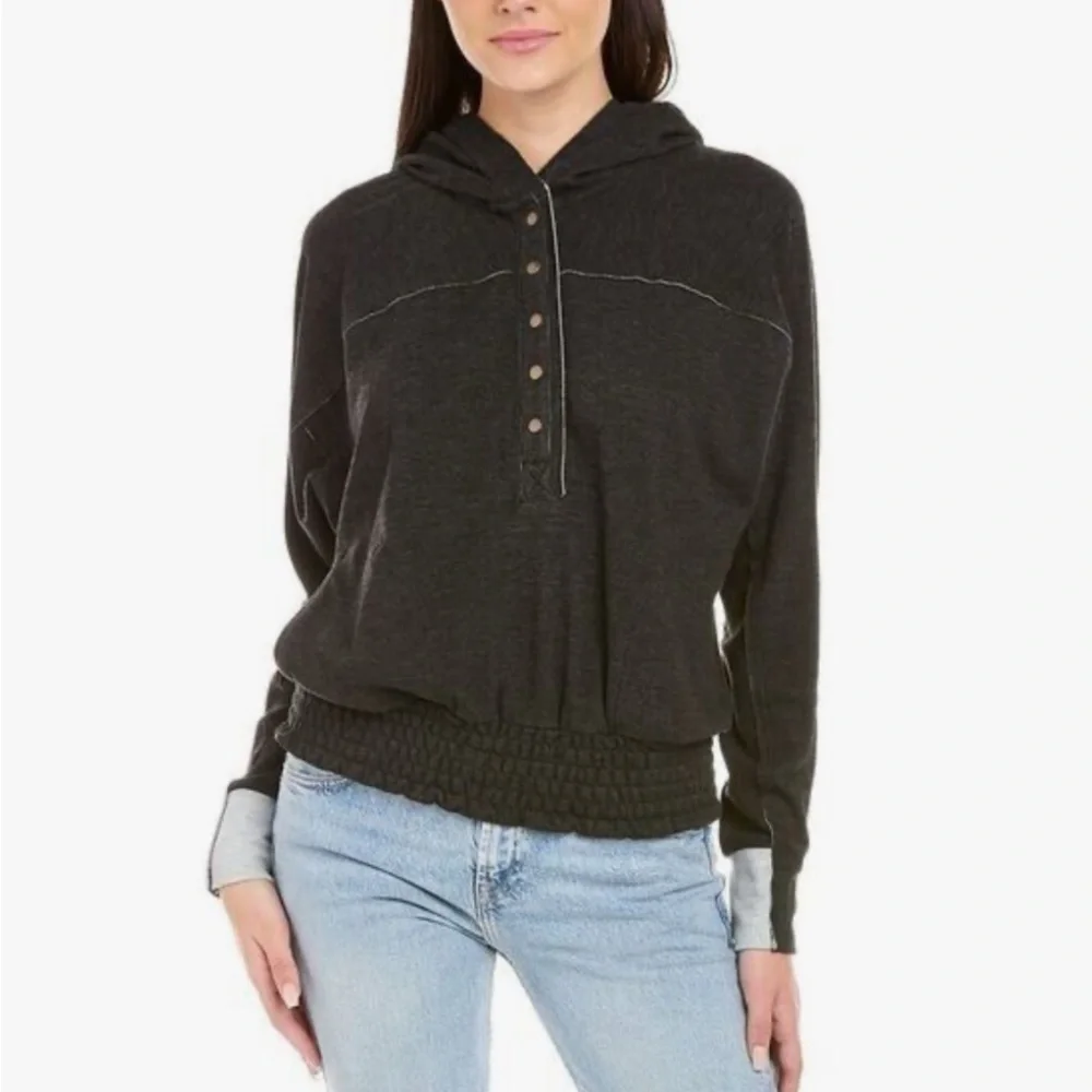 Johnny Was Calme‎ Cozy Smocked Hoodie Pullover ~ Pockets, Super Soft!